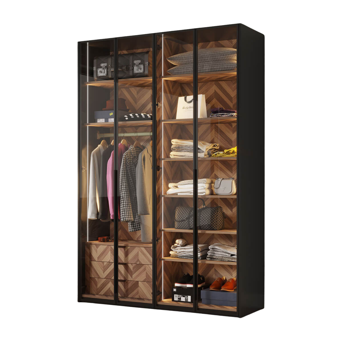 GLOW | ארון פתיחה מודרני עם תאורה פנימית בעיצוב יוקרתי