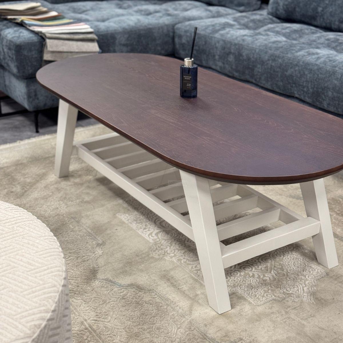 LIYA | שולחן סלון אובלי בעיצוב כפרי חמים