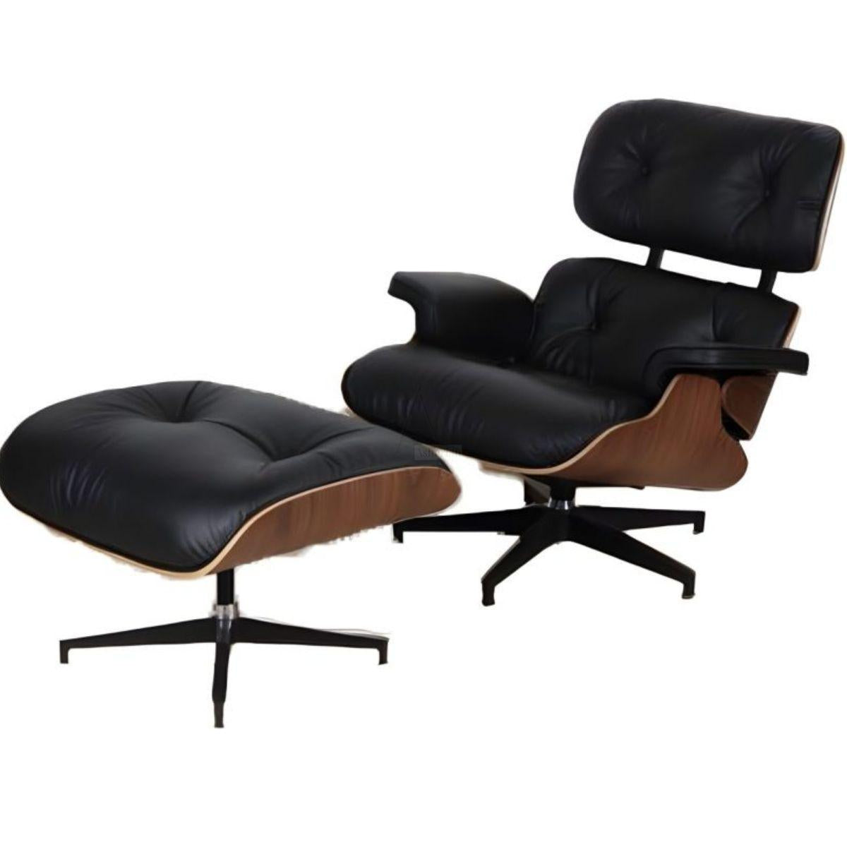 SPEZYAL | כורסה נורדית מעוצבת עם הדום וריפוד עור יוקרתי