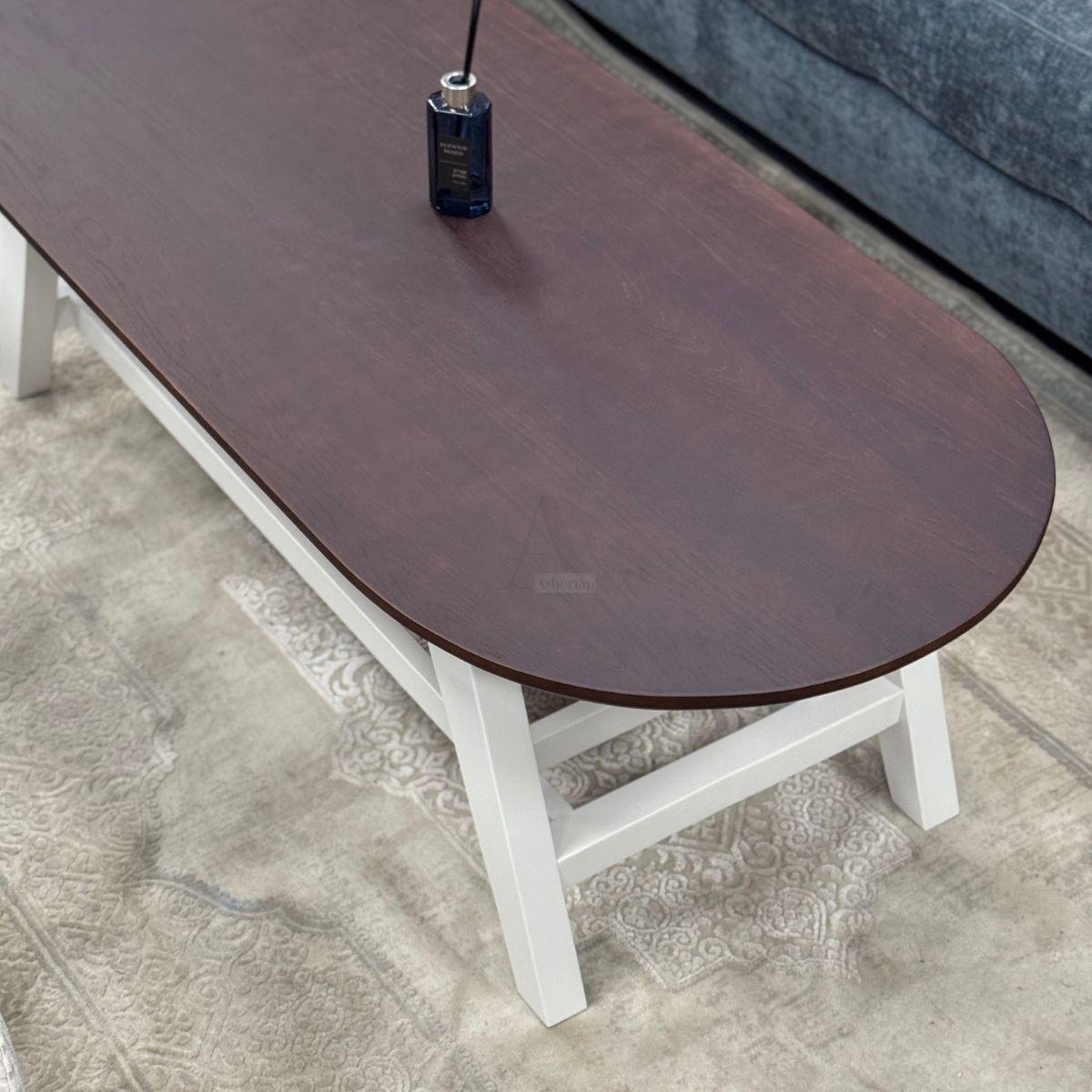 LIYA | שולחן סלון אובלי בעיצוב כפרי חמים