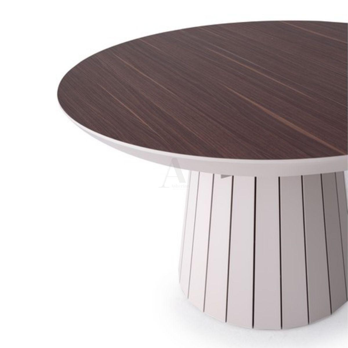 JAZZ | שולחן אוכל עגול עם רגל לייסטים עם 2 הגדלות