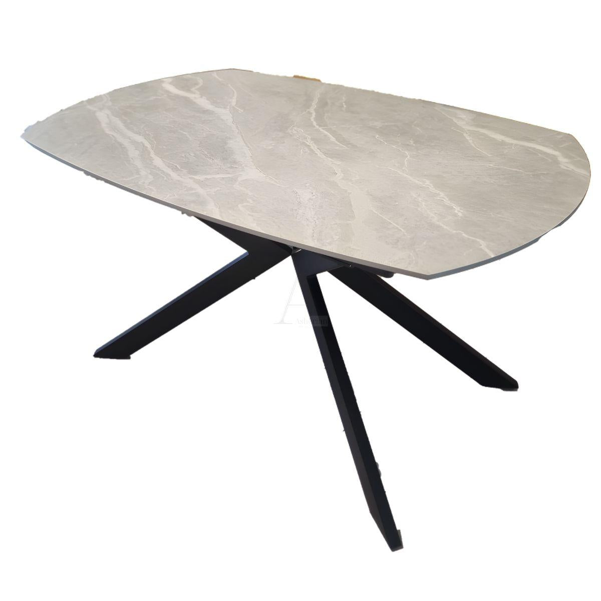 SMART | שולחן אוכל עם פלטת קרמיקה ורגל מתכת מעוצבת