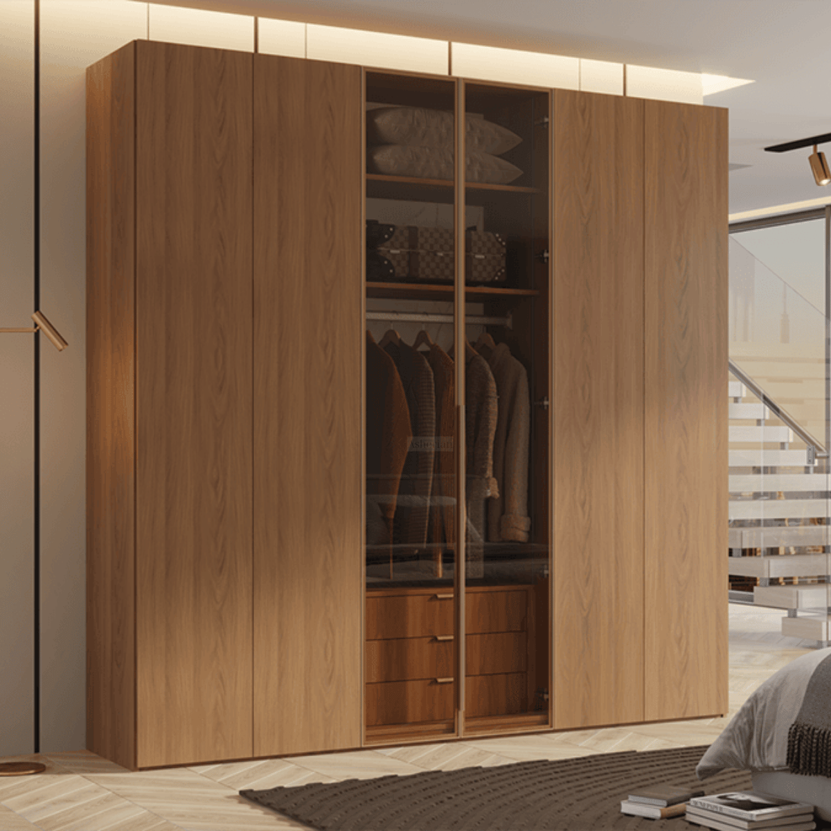 VERG | ארון פתיחה מודרני עם תאורה מובנית ודלתות אלגנטיות