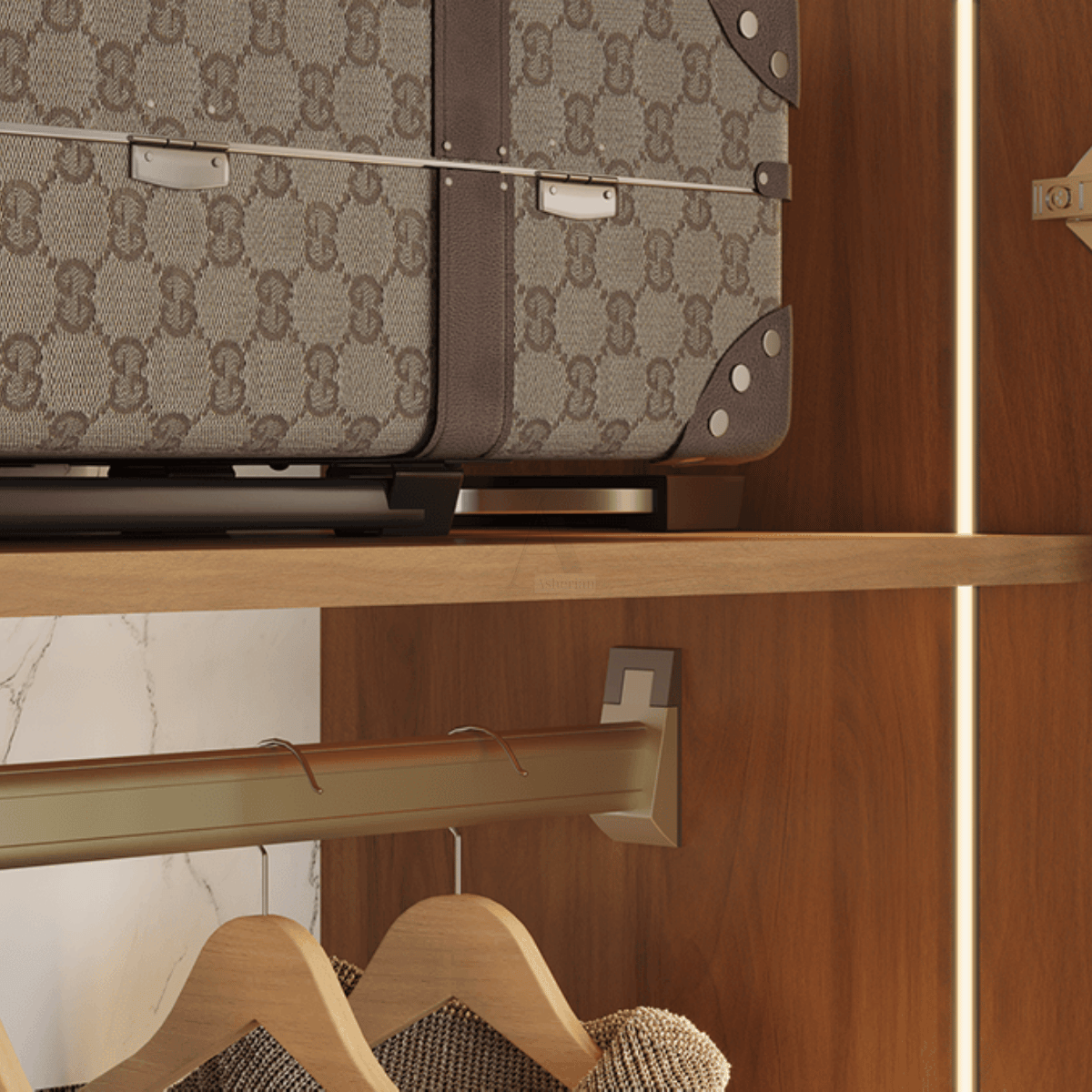 VERG | ארון פתיחה מודרני עם תאורה מובנית ודלתות אלגנטיות