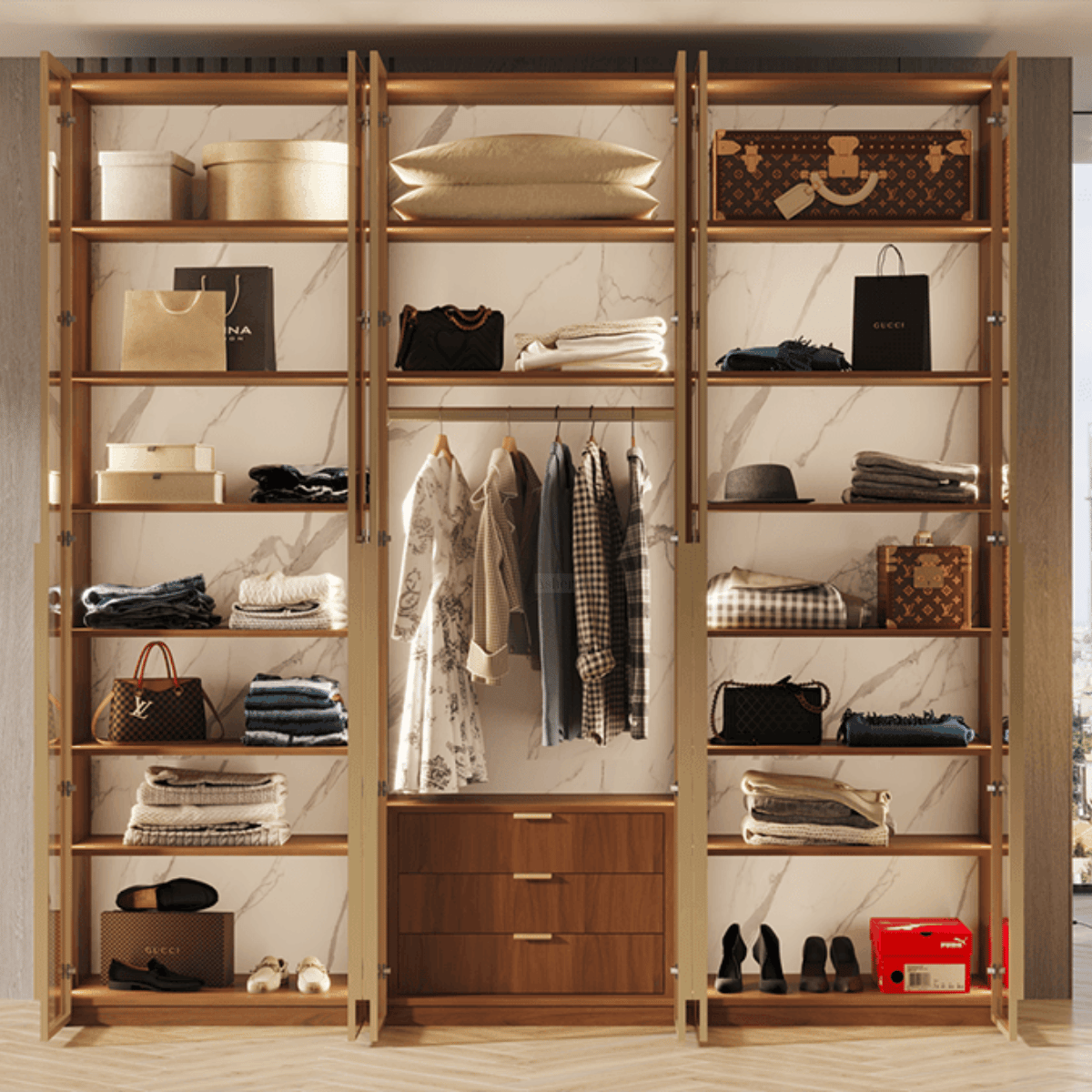 ZEN | ארון פתיחה מודרני עם תאורה פנימית בעיצוב רגוע