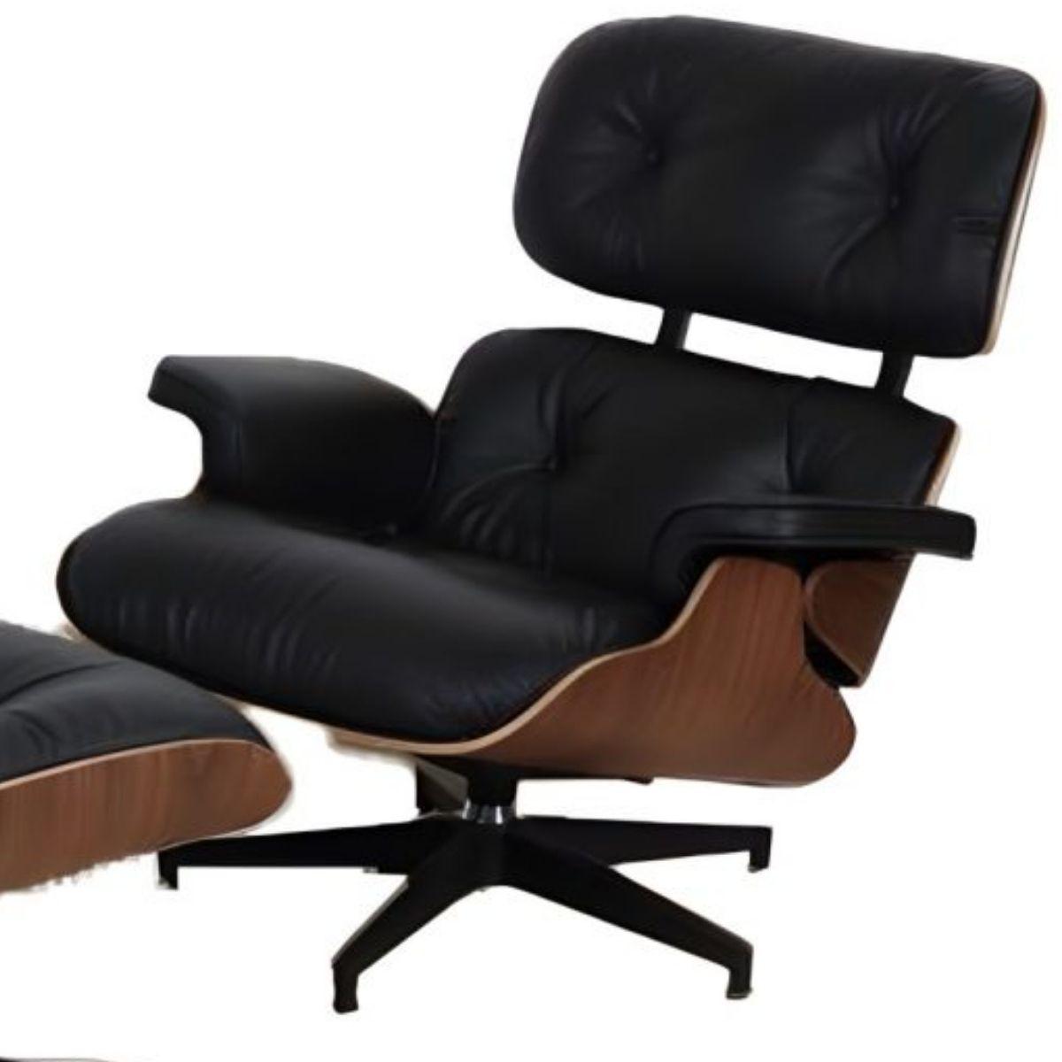 SPEZYAL | כורסה נורדית מעוצבת עם הדום וריפוד עור יוקרתי