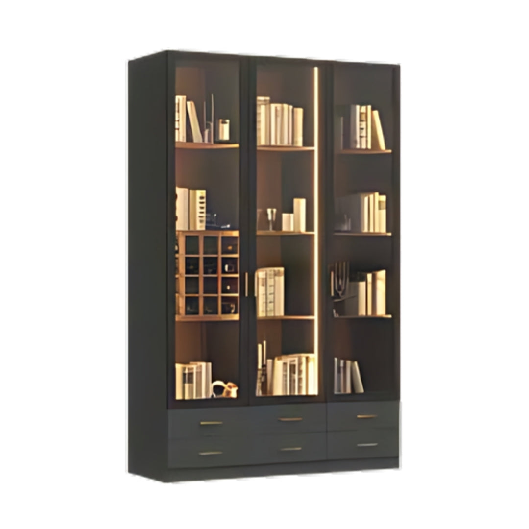 ULTRA | ארון שקוף מעוצב לסלון עם כוורות יין ומגירות - 120 ס"מ - 3 דלתות - אשריאן | ASHERIAN