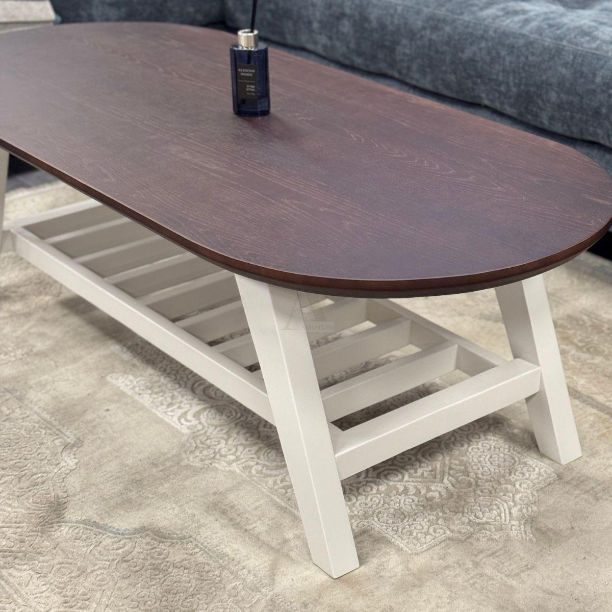 LIYA | שולחן סלון אובלי בעיצוב כפרי חמים