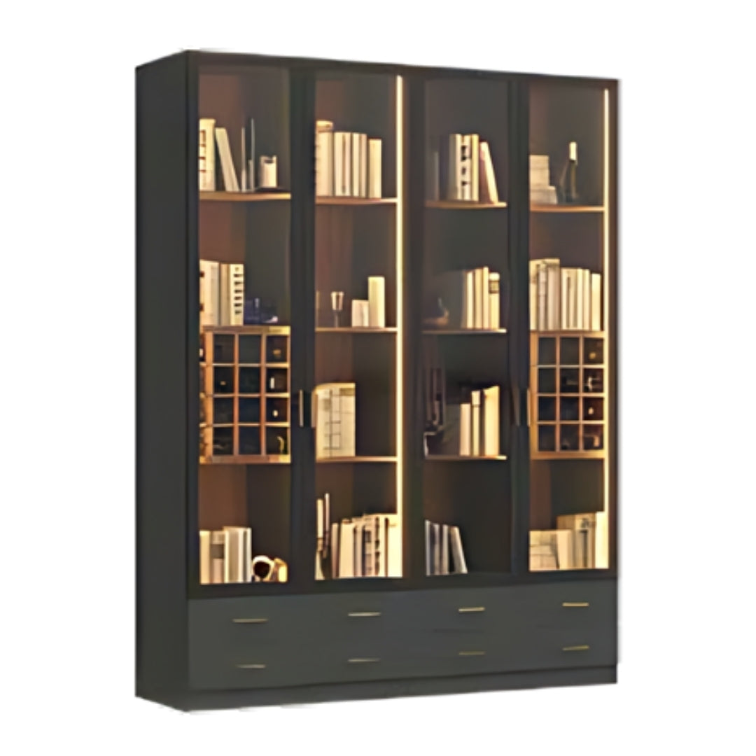 ULTRA | ארון שקוף מעוצב לסלון עם כוורות יין ומגירות - 160 ס"מ - 4 דלתות - אשריאן | ASHERIAN