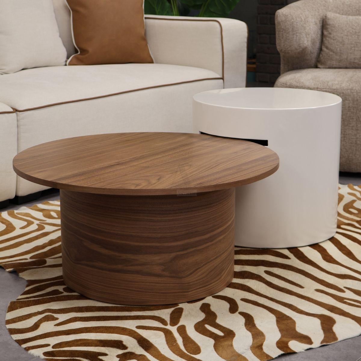 CALMA | סט שולחנות סלון עגולים בגימור עץ