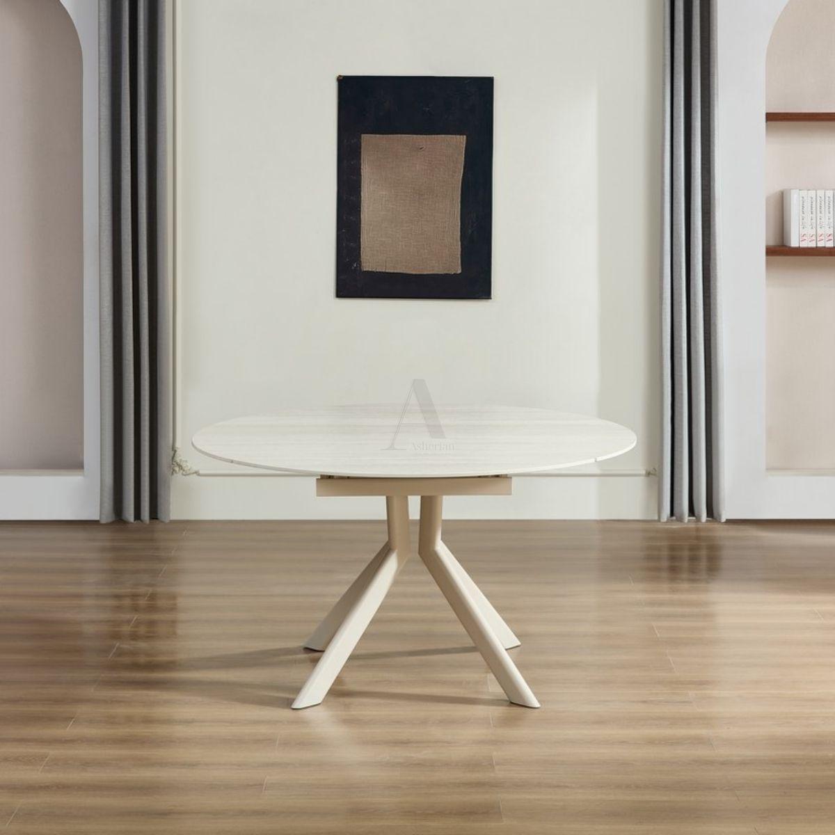 SONNA | שולחן אוכל מודרני מסתובב רגל סהרה