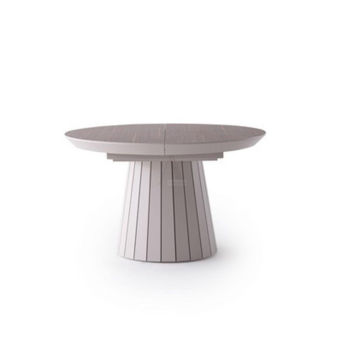 JAZZ | שולחן אוכל עגול עם רגל לייסטים עם 2 הגדלות