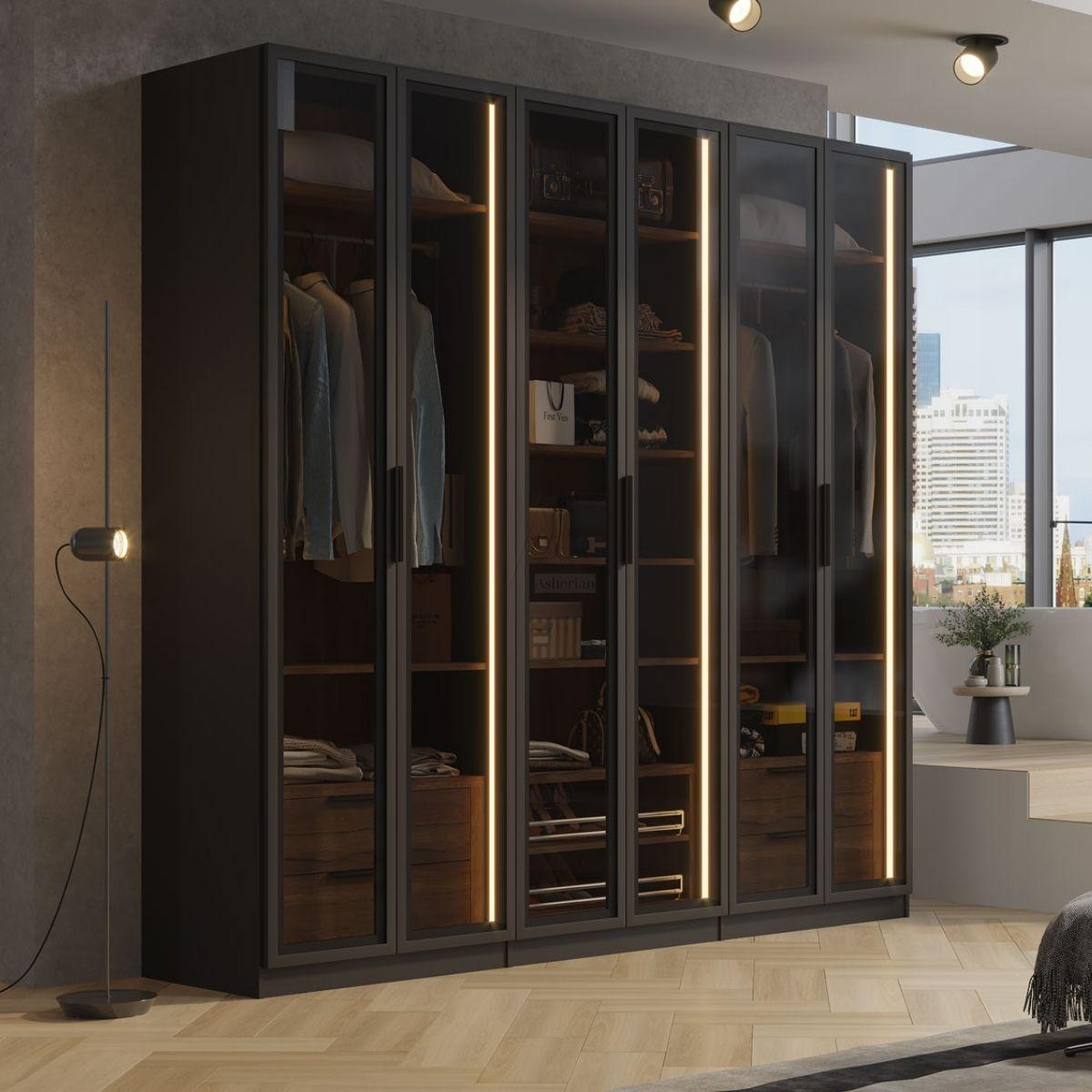 AURRA | ארון זכוכית מודרני עם עיצוב אלגנטי ואחסון מרווח