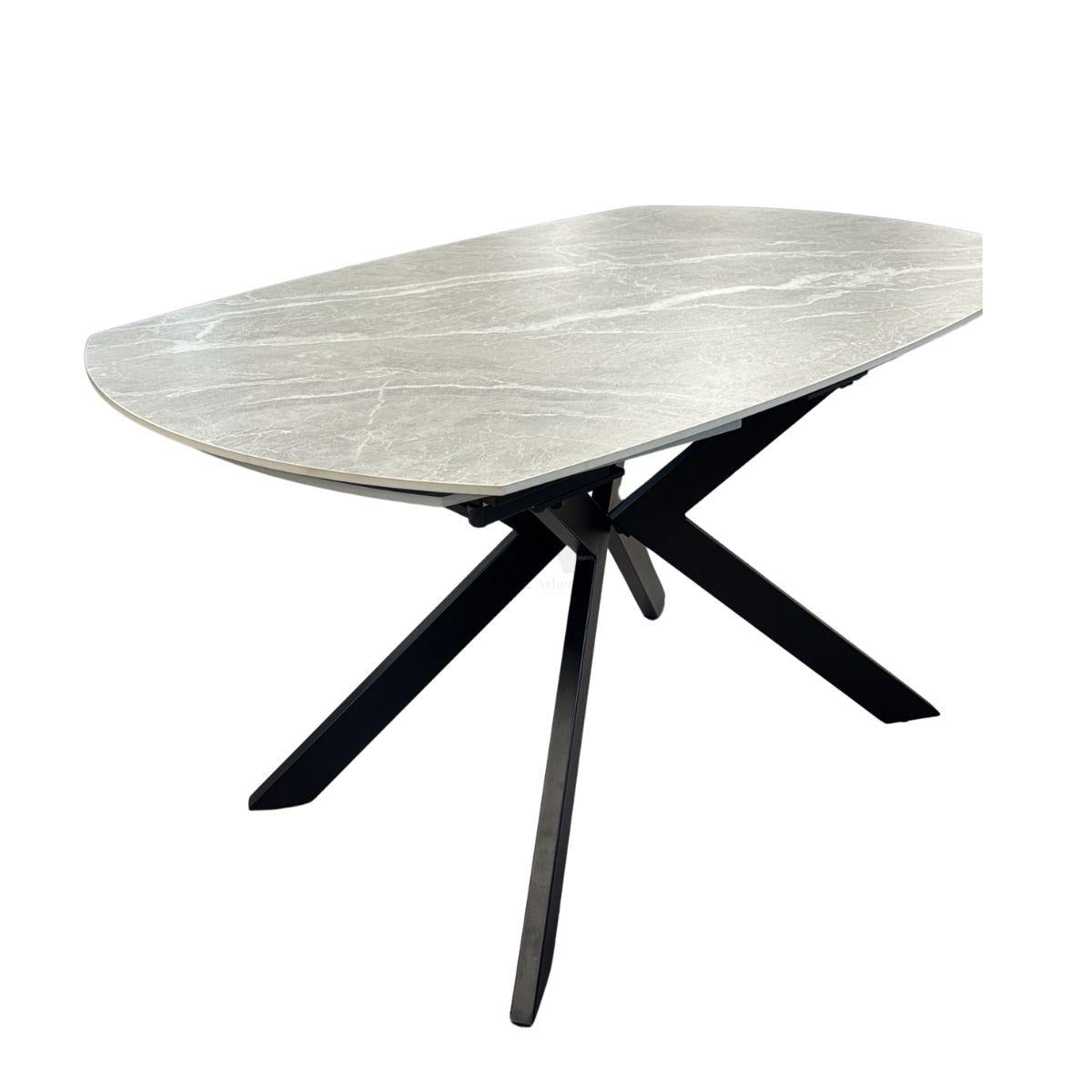 SMART | שולחן אוכל עם פלטת קרמיקה ורגל מתכת מעוצבת