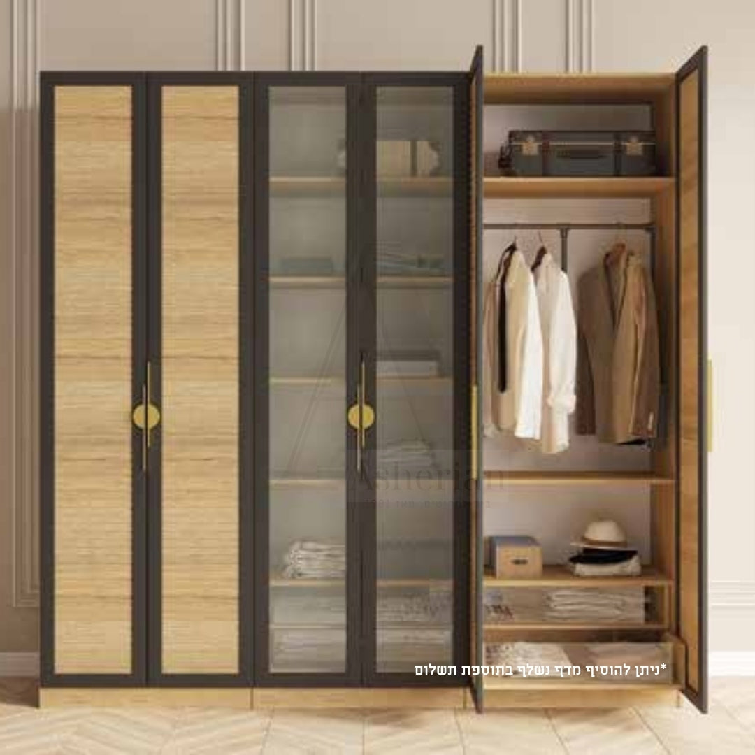 ALEGRO | ארון פתיחה כפרי עם דלתות תריס וזכוכית סבתא - - אשריאן | ASHERIAN