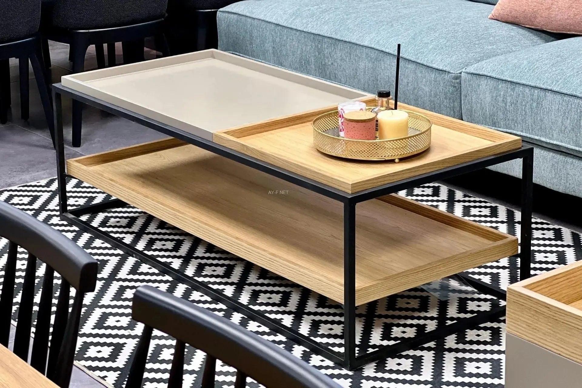 ANDY | שולחן סלון מלבני בסגנון ייחודי המשלב מגש - - אשריאן | ASHERIAN