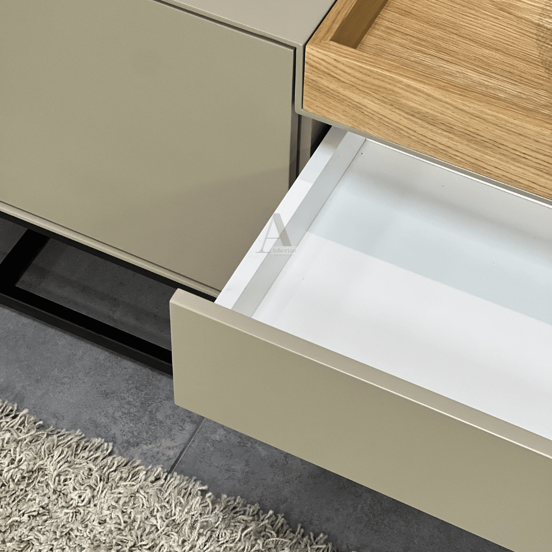 ANDY | מזנון מודרני לסלון עם דלתות שקועות ומגש פתוח - - אשריאן | ASHERIAN
