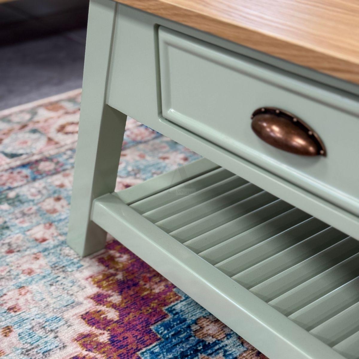 ANNE | שולחן סלון מלבני עם מגירות בעיצוב כפרי אלגנטי