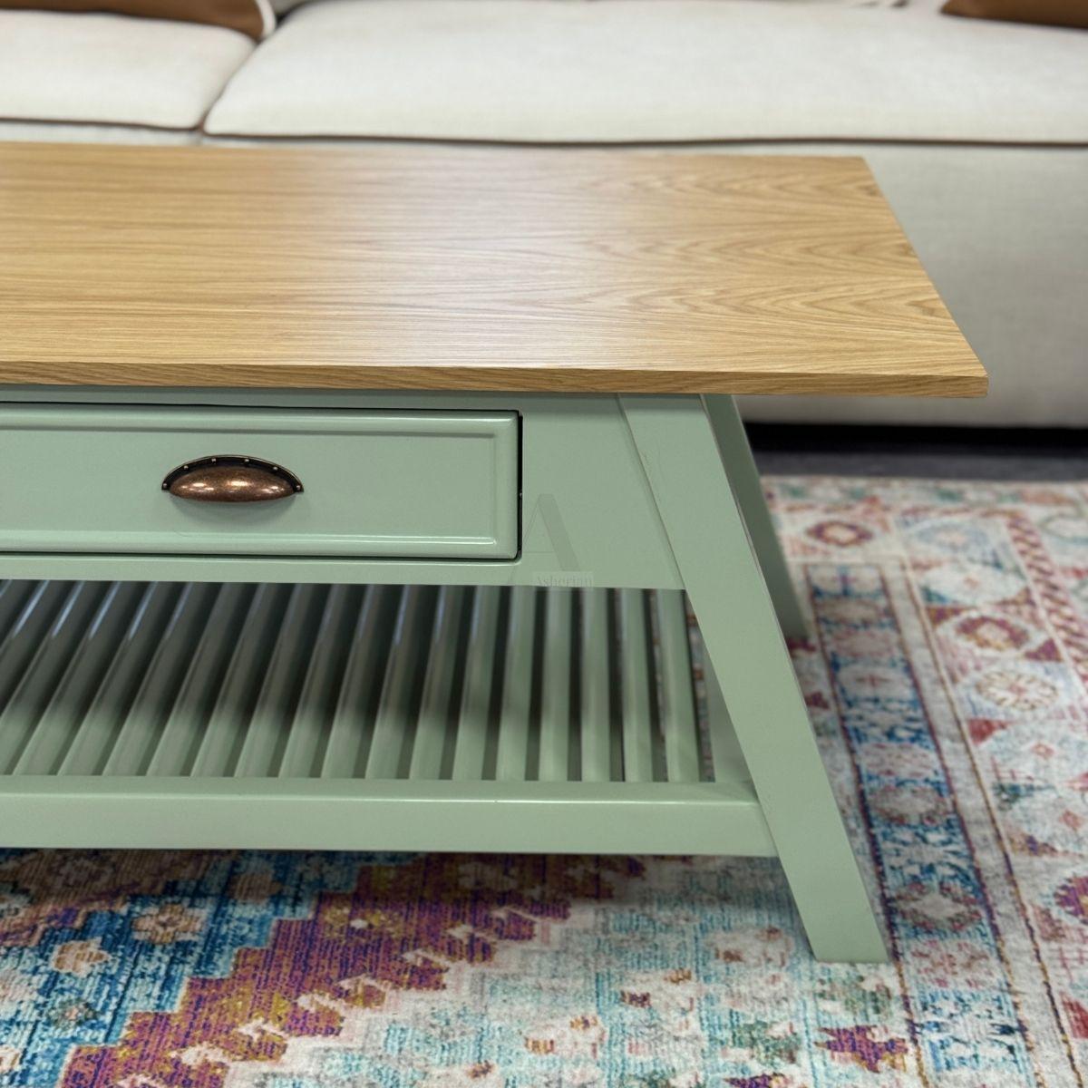 ANNE | שולחן סלון מלבני עם מגירות בעיצוב כפרי אלגנטי