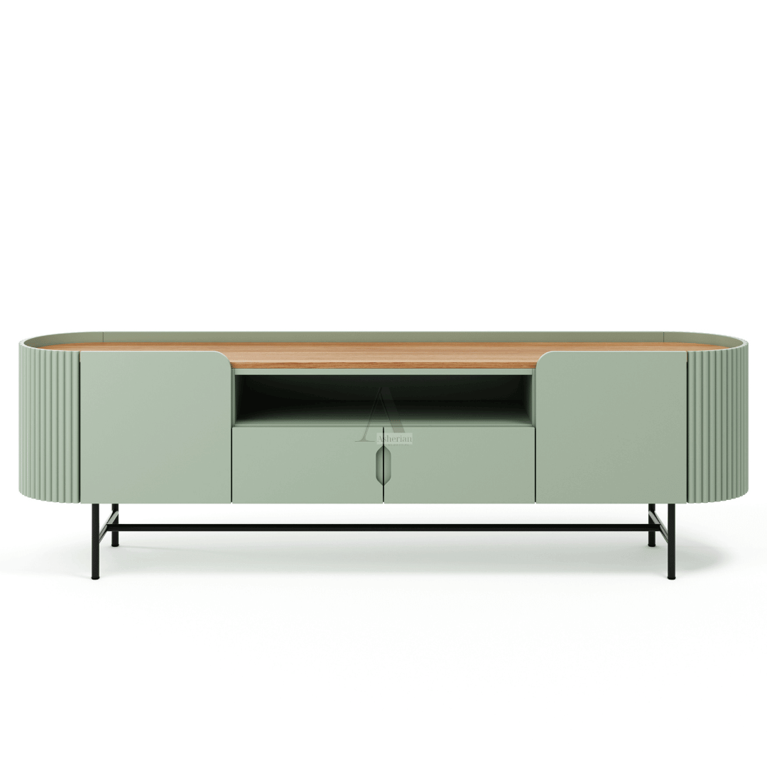 ARBOR | מזנון פסים מעוגל לסלון עם טופ שקוע - - אשריאן | ASHERIAN