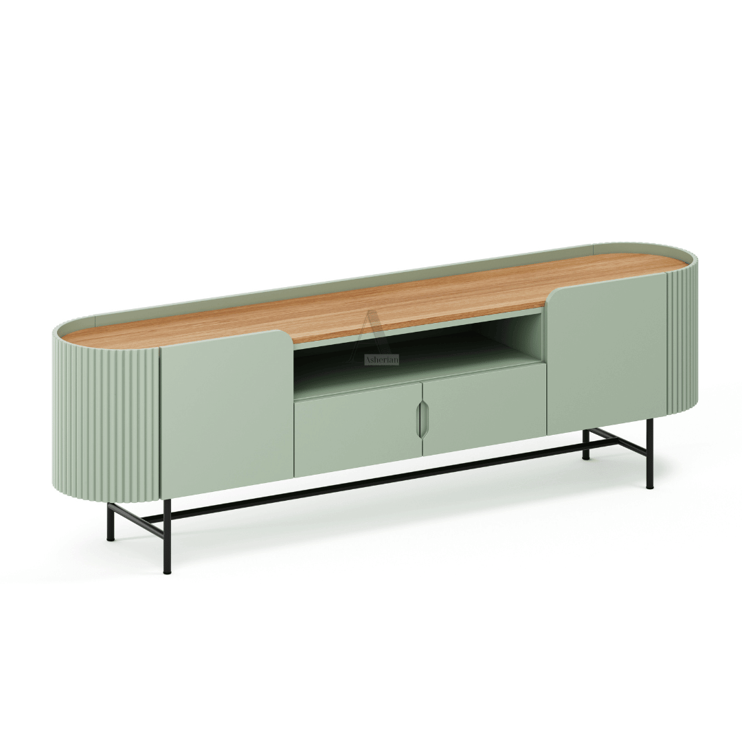 ARBOR | מזנון פסים מעוגל לסלון עם טופ שקוע - - אשריאן | ASHERIAN