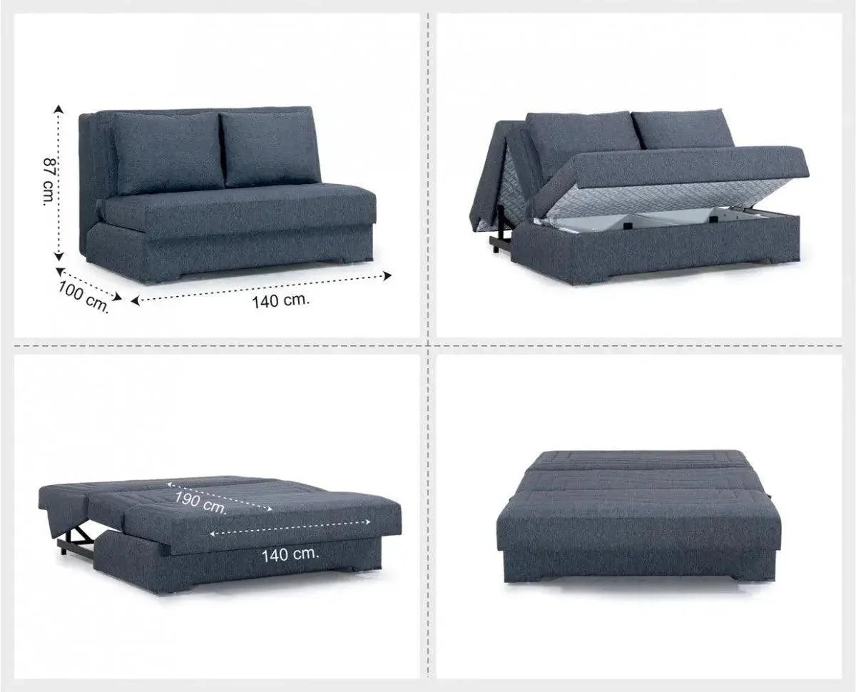 Arena | ספה דו מושבית קומפקטית נפתחת למיטה זוגית - - אשריאן | ASHERIAN