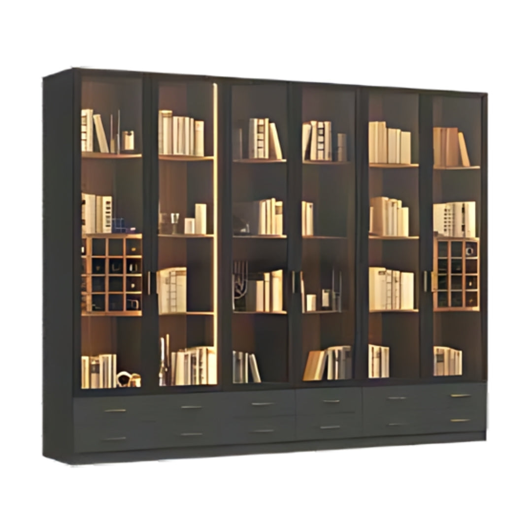 ULTRA | ארון שקוף מעוצב לסלון עם כוורות יין ומגירות - 320 ס"מ - 8 דלתות - אשריאן | ASHERIAN