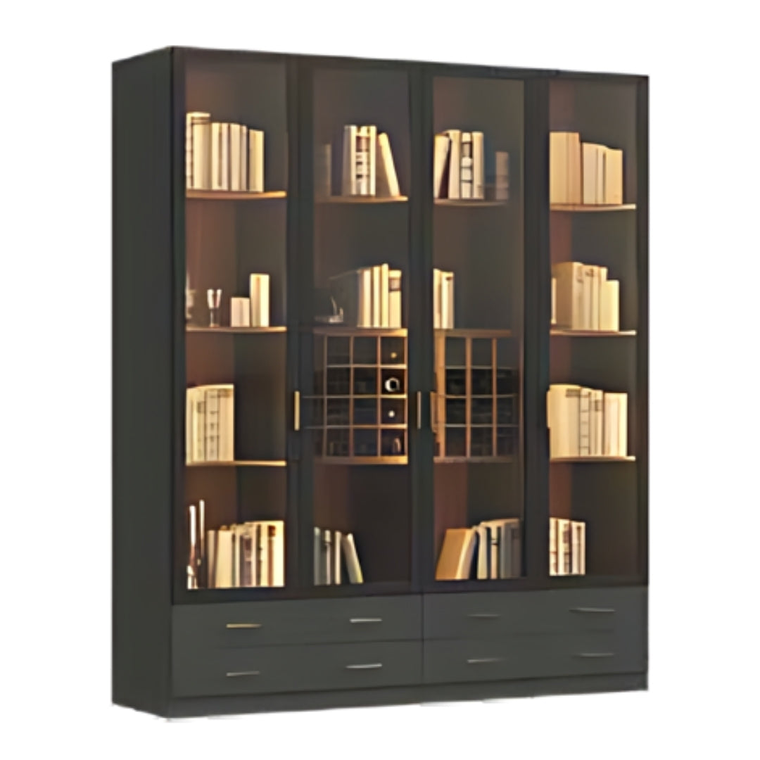 ULTRA | ארון שקוף מעוצב לסלון עם כוורות יין ומגירות - 240 ס"מ - 6 דלתות - אשריאן | ASHERIAN