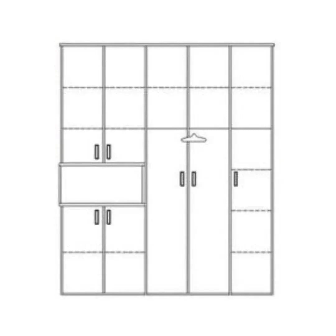 Air | ארון בגדים במראה נקי עם נישה פתוחה ומגירות - - אשריאן | ASHERIAN