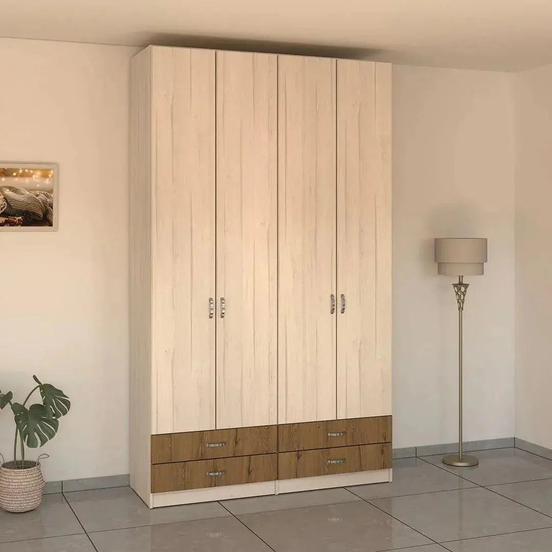 Guy | ארון בגדים בגובה 2.70 מ׳ עם דלתות ושורות מגירות - 160 ס״מ - 4 דלתות - אשריאן | ASHERIAN