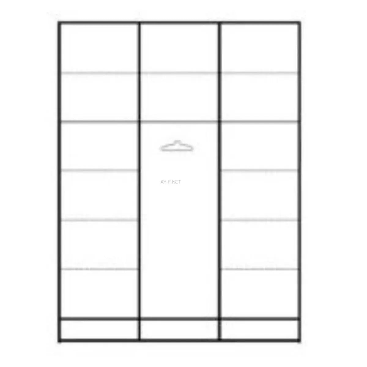 ANNA | ארון הזזה איכותי עם 3 דלתות מגירות נעליים ומראה MDF - - אשריאן | ASHERIAN