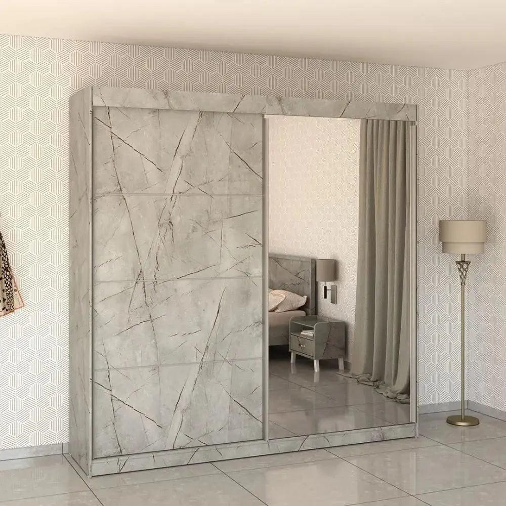 DOR | ארון הזזה פרימיום עם מראה ומדפים עמוקים MDF - - אשריאן | ASHERIAN