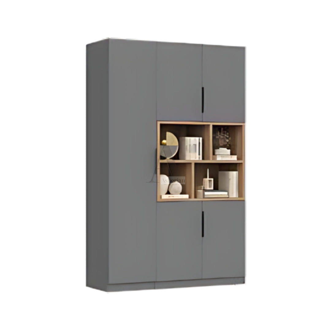 MENDY | ארון פתיחה במראה נקי עם כוורת אמצע - 120 ס"מ - 3 דלתות - אשריאן | ASHERIAN