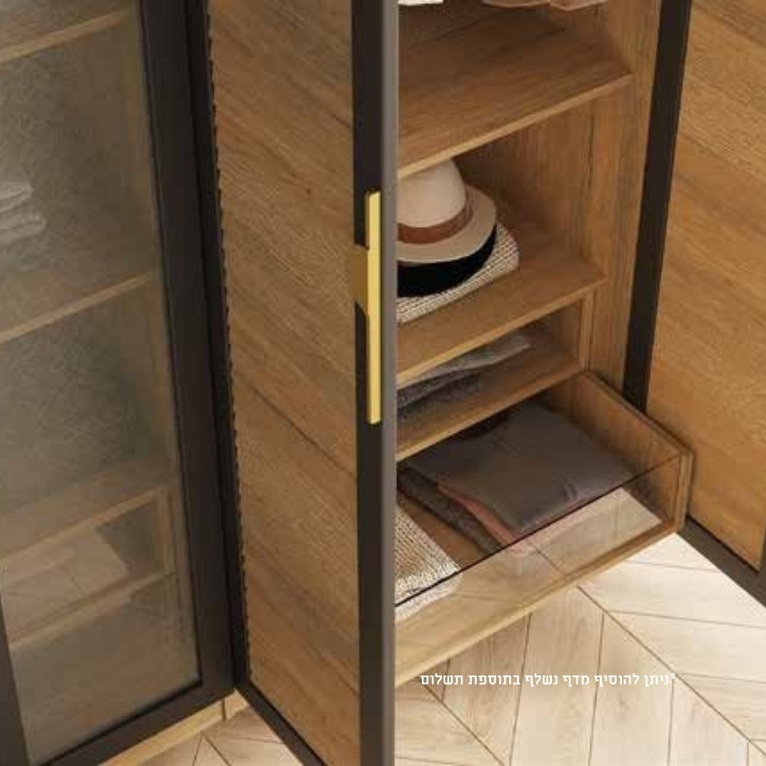 ALEGRO | ארון פתיחה כפרי עם דלתות תריס וזכוכית סבתא - - אשריאן | ASHERIAN