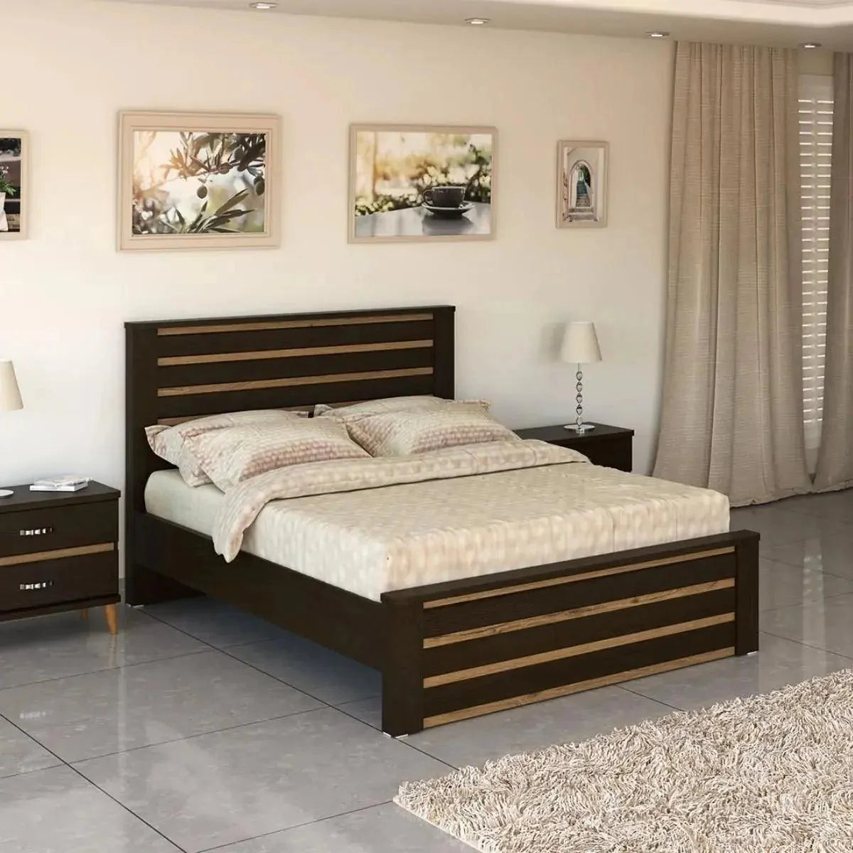 אביב | מיטה זוגית איכותית מעץ בעיצוב כפרי - - אשריאן | ASHERIAN