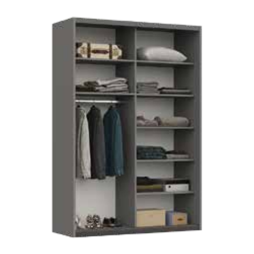 BLANCO | ארון הזזה מעוצב בגוון לבן עם דלתות שקופות - 160 ס"מ - 2 דלתות - אשריאן | ASHERIAN