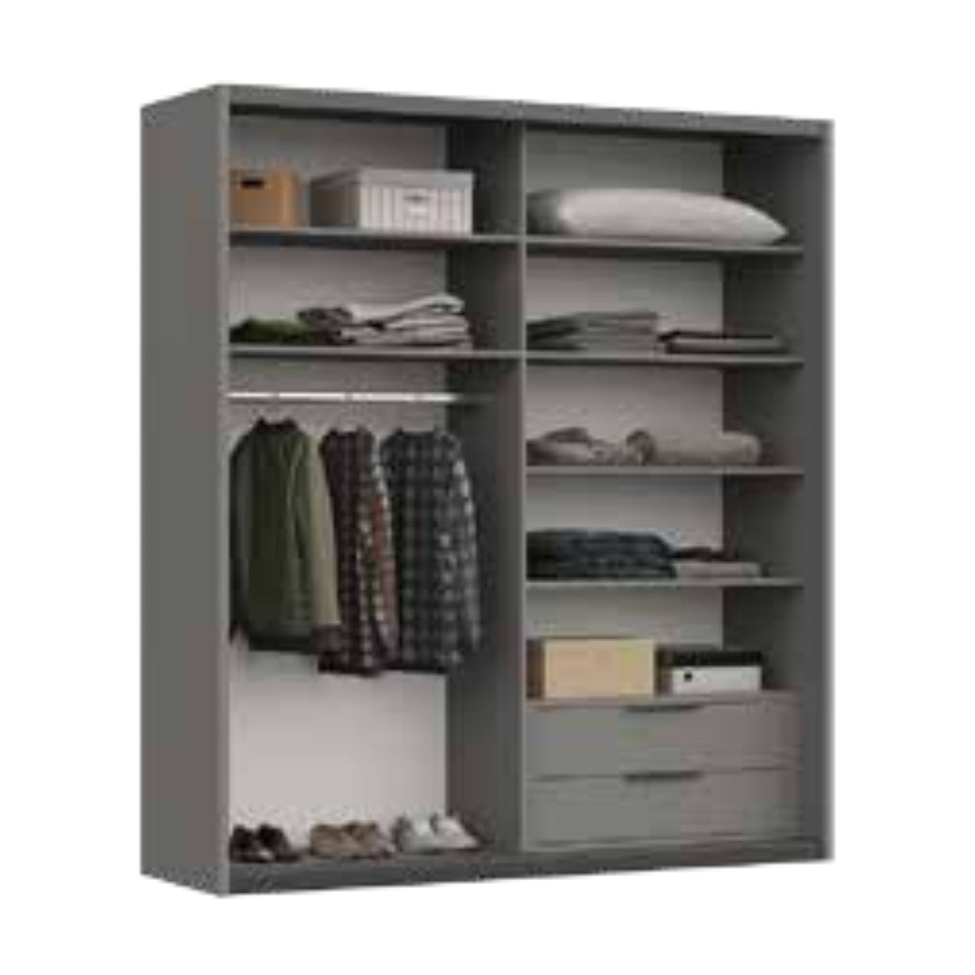 BLANCO | ארון הזזה מעוצב בגוון לבן עם דלתות שקופות - 200 ס"מ - 2 דלתות - אשריאן | ASHERIAN