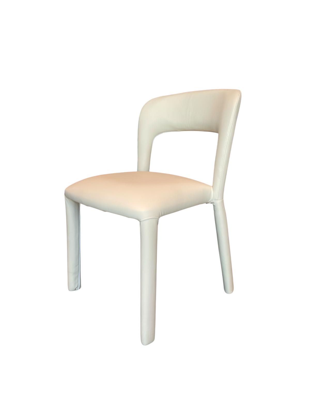 BOOBO | כסא דמוי עור לפינת אוכל בעיצוב מודרני - שמנת