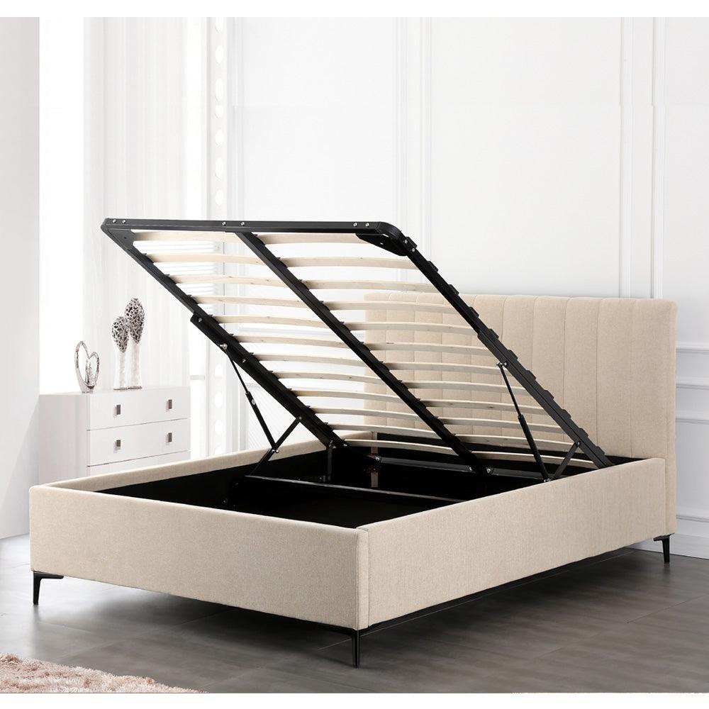 Yoga | מיטה זוגית מרופדת במראה נקי עם ארגז מצעים - - אשריאן | ASHERIAN