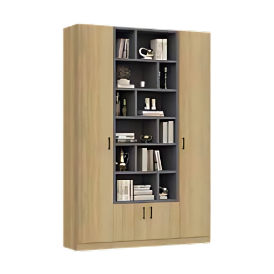 BROSH | ספריה מעוצבת לסלון עם מדפים א-סימטרים - 160 ס"מ - 3 דלתות - אשריאן | ASHERIAN