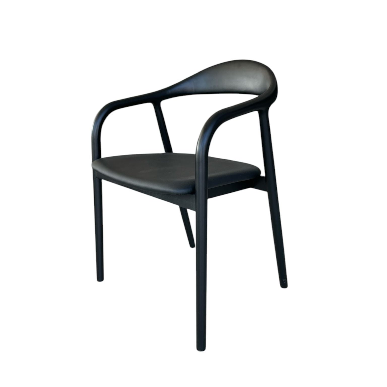 CACAO | כסא עץ מלא לפינת אוכל בגימור מיוחד - שחור / עם ידיות