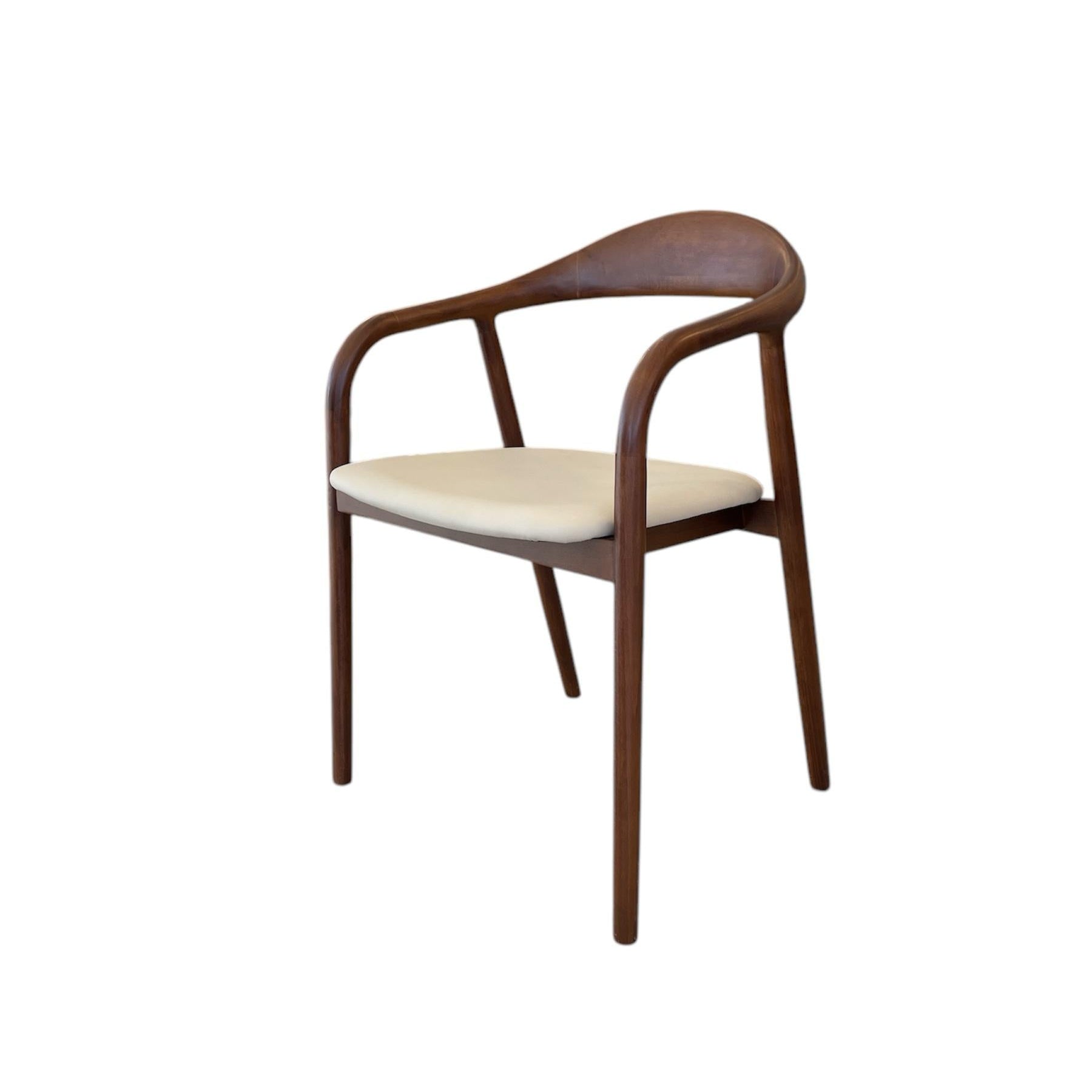 CACAO | כסא עץ מלא לפינת אוכל בגימור מיוחד - אגוז / עם ידיות