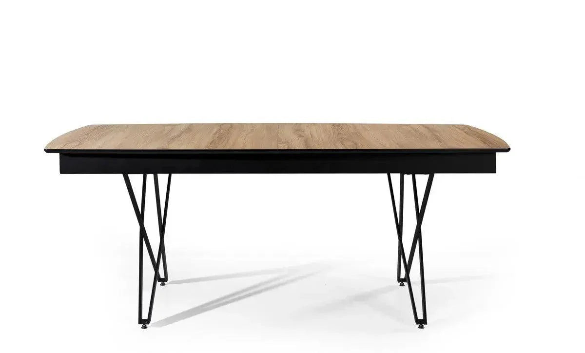 Camila | שולחן אוכל נפתח עם רגלי ברזל ופלטה עם טקסטורות ייחודיות - - אשריאן | ASHERIAN