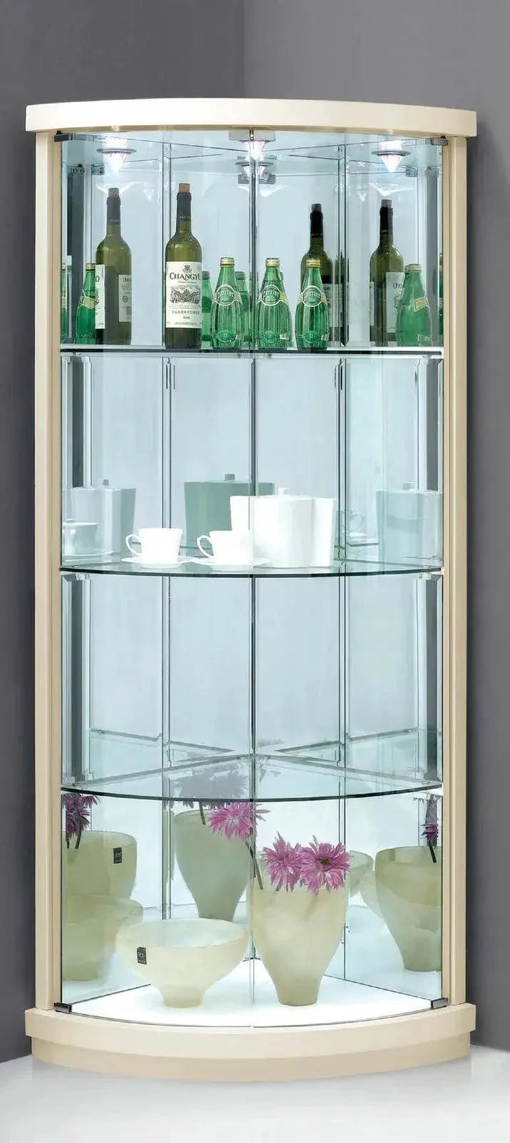 Chivas | ויטרינה פינתית רחבה עם חזית זכוכית - שמנת - אשריאן | ASHERIAN