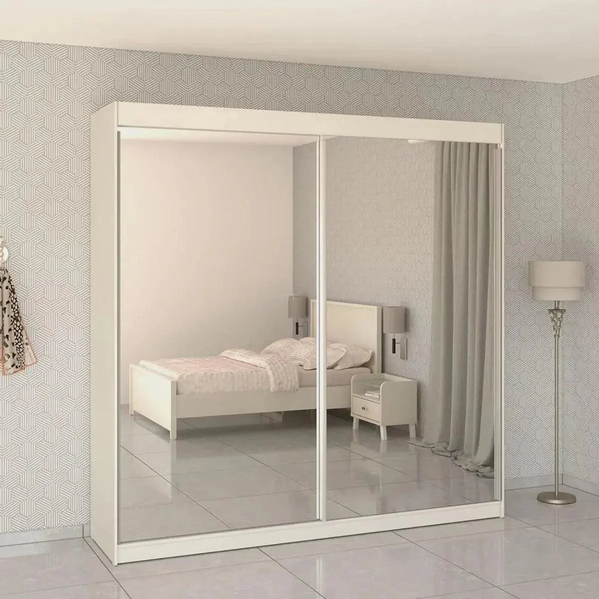 Clear | ארון הזזה איכותי עם 2 דלתות מראה MDF - - אשריאן | ASHERIAN