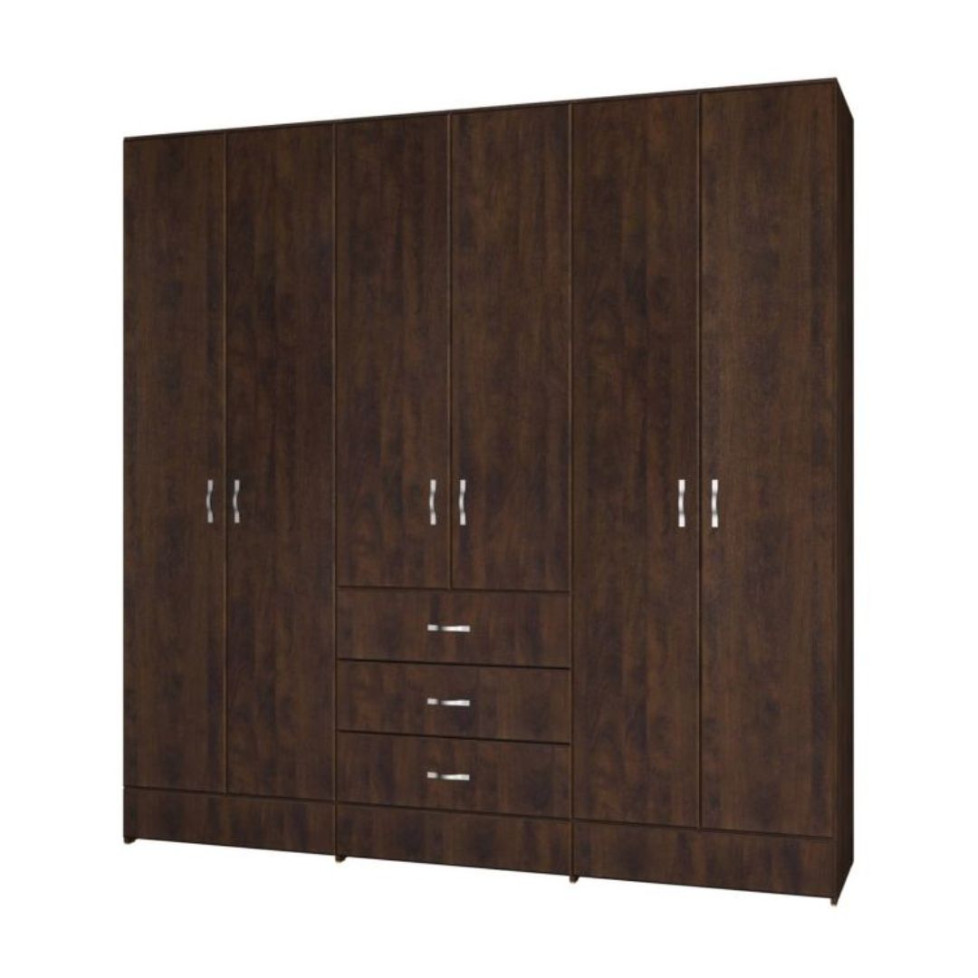 DAVID | ארון פתיחה מעץ סנדוויץ' איכותי עם מגירות באמצע - 240 ס״מ - 6 דלתות - אשריאן | ASHERIAN