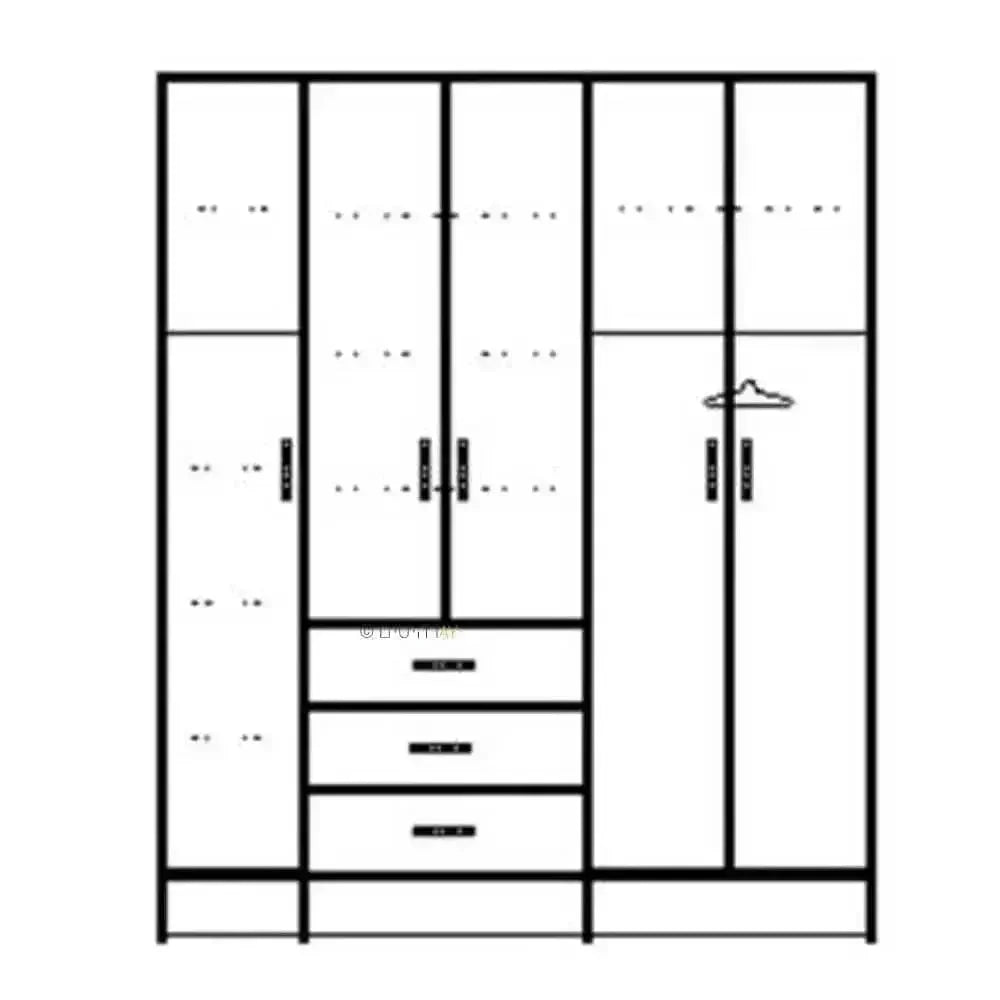 MAOR | ארון בגדים סנדוויץ עם 6 מגירות - - אשריאן | ASHERIAN