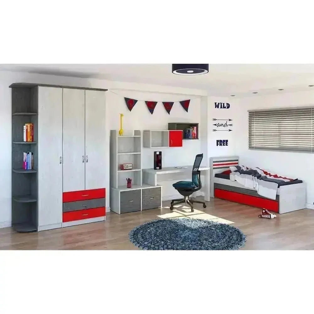 DAVID | ארון ילדים 3 דלתות עם מדפים פתוחים - - אשריאן | ASHERIAN