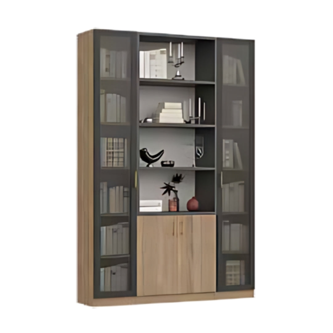 DEKEL | ספריה מעוצבת לסלון עם מדפים עבים ודלתות אחסון - 160 ס"מ - 4 דלתות - אשריאן | ASHERIAN