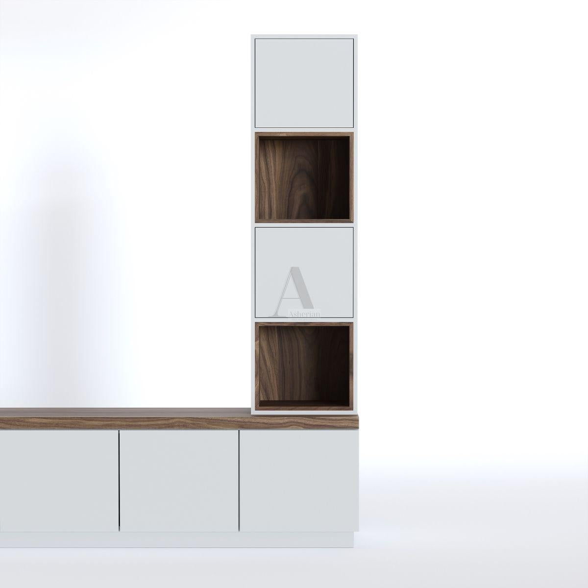 DOLE | מזנון מודרני בקו נקי עם דלתות אחסון ויחידת מדפים